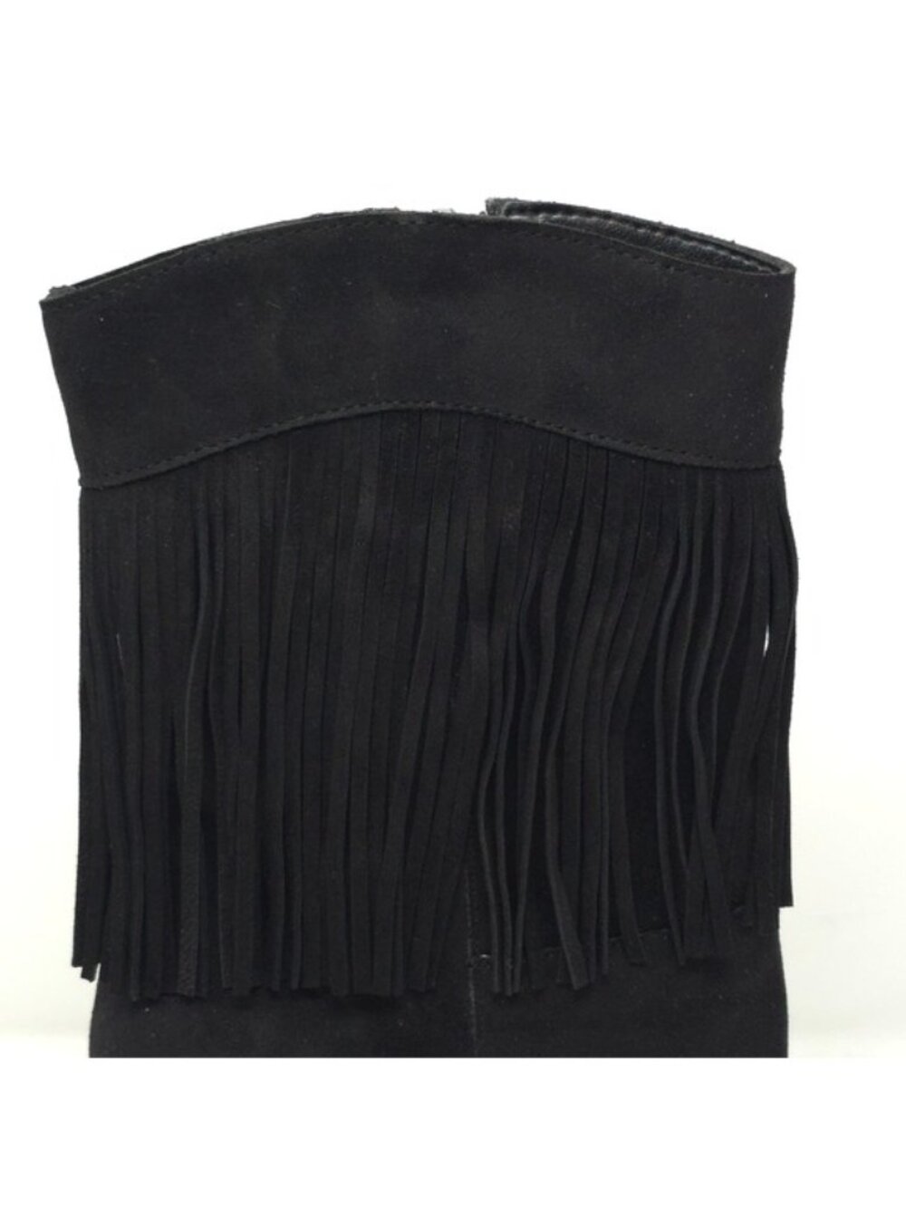 Nine West Tries2 Black Suede Fringe Stiletto Ankle Booties 7M - Picture 8 of 16